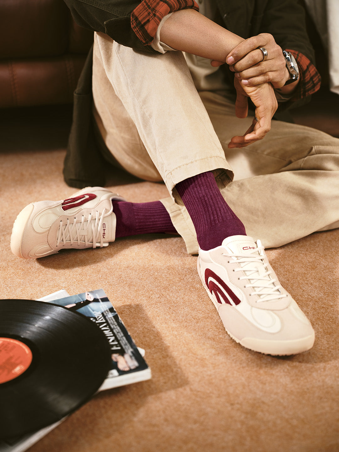 STRIDE - Birch/Burgundy